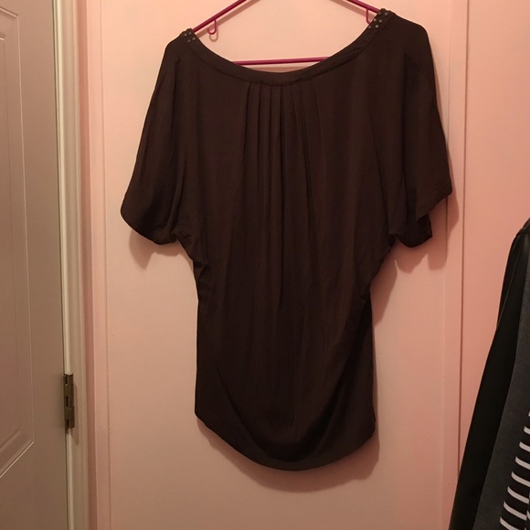 Micheal Kors Brown Flowing Beaded Brown Blouse - Picture 6 of 7